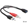 Wzmacniacz USB 3.0 typu Y - USB 3.0 F Data, Power + USB 2.0 F Power A-A Delock 83176