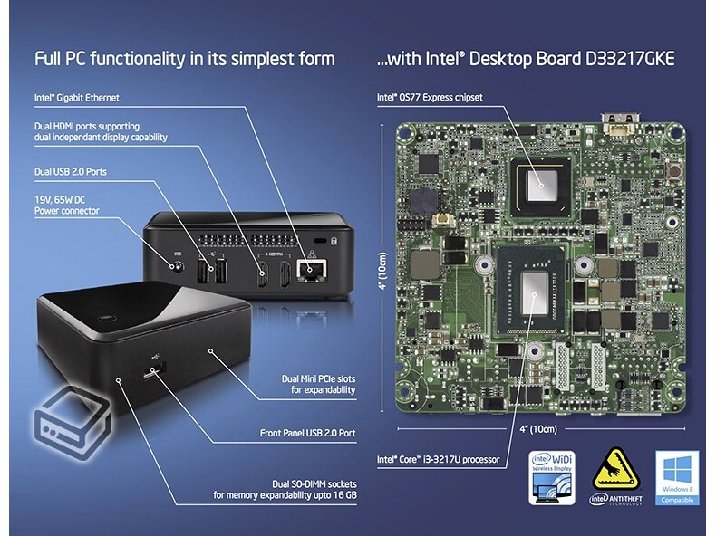 Intel NUC DC3217BY 16GB SSD128GB WiFi - デスクトップ型PC