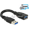 Elastyczny przedłużacz  USB 3.0 A-A krótki giętki 15cm M-F Delock 83713