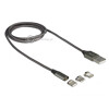 Kabel magnetyczny do ładowania USB micro-B USB-C 8pin Lightning 1,0m Delock 85705