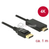Kabel DisplayPort 1.2 męski - High Speed HDMI-A męski pasywny 4K 1m czarny Delock 85316