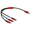 Kabel do ładowania USB 3w1 Apple Lightning micro-B USB-C 30cm Delock 85891
